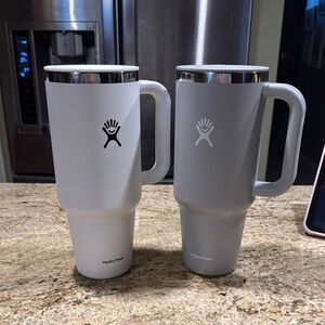 Hydro Flask White and Gray Travel Mugs